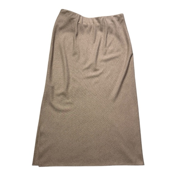 Vince Brushed Flannel Side Slit Slip Skirt in Tan size 10 - Picture 5 of 13